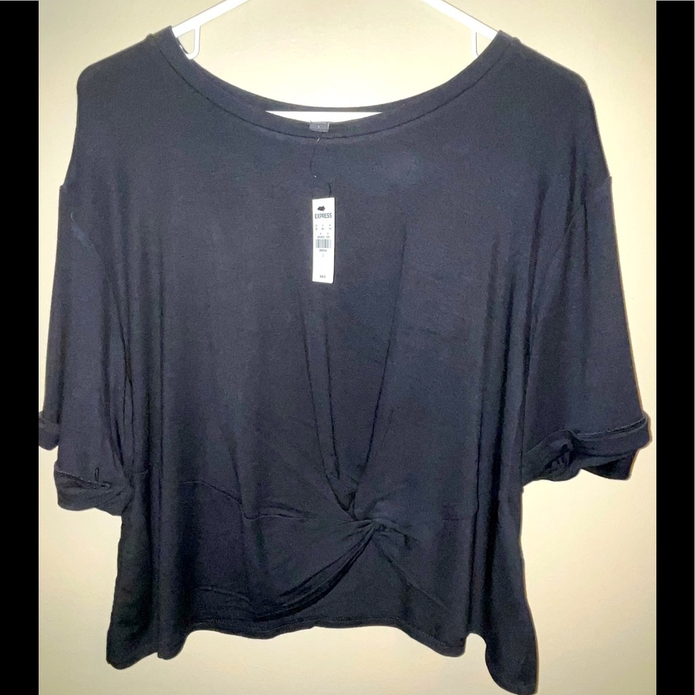 NWT EXPRESS black twist front top, size large